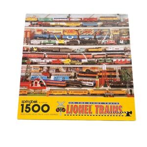 Springbok Lionel Trains Jigsaw Puzzle  1500pc Yellow Vintage 1994 PZL9026